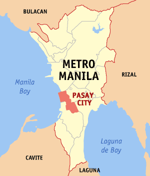 Mapa ti Metro Manila a mangipakita iti lokasion ti Ciudad ti Pasay