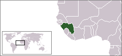 Geografisk plassering av Guinea
