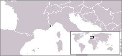 Geografisk plassering av Monaco