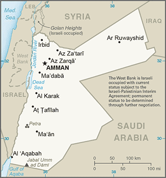 Mapa de Xordania