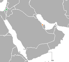 Map indicating locations of Palestine and Bahrain