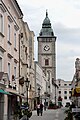 Historic town center with city tower