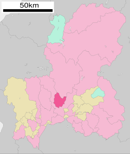 Minos läge i Gifu prefektur