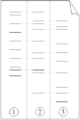 Fingerprint genético: (1)Pai (2)Criança (3)Mãe. A criança somente possui genes (representados por traços pretos) herdados ou da mãe ou do pai.