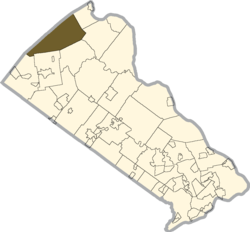 Location of Springfield Township in Bucks County, Pennsylvania