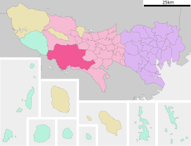 Lokasi Hachiōji di Metropolis Tōkyō