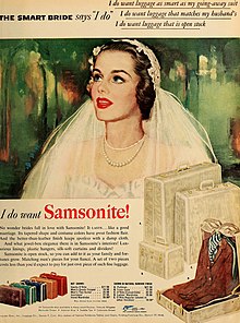 Pubblicità della valigia Samsonite, 1953