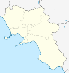 Mapa konturowa Kampanii, blisko centrum na lewo znajduje się punkt z opisem „Nola”