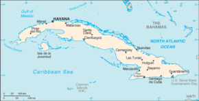 Kart over Republikken Cuba