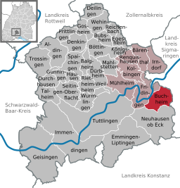 Läget för Buchheim i Landkreis Tuttlingen