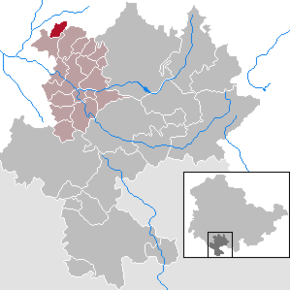 Poziția Schmeheim pe harta districtului Hildburghausen