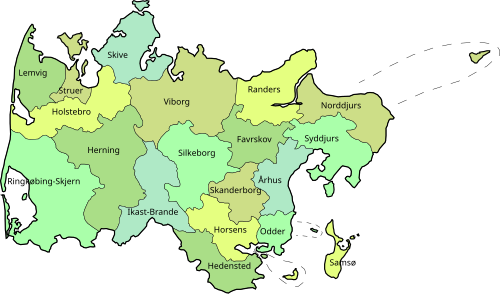 Kommunar i region Midtjylland