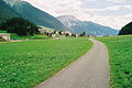 Radweg über Gebirgspass, Hochgebirge (Reschenpass / Passo di Resia, Italien)