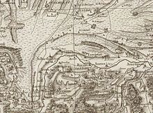 Document en couleurs, extrait de la carte de Cassini, situant la commune.