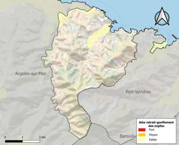 Carte des zones d'aléa retrait-gonflement des argiles.