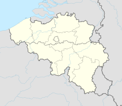 Mapa konturowa Belgii, po prawej znajduje się punkt z opisem „Theux”