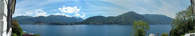 A view to Bellagio and mountains around of Grigna Settentrionale