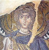 Erzengel Michael mit Diadem, Mosaik in Nea Moni, 11. Jahrhundert