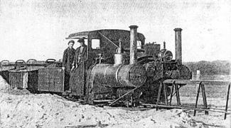 "The Siamese Twin" Locomotive on the Lartigue Monorailway, Ballybunion