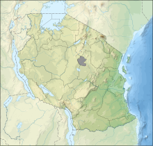 Karte der Verbreitung des Volks und der Sprache der Sandawe (grau) in einer Karte von Tansania