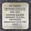 Pietra d'inciampo (Stolperstein) a ricordo di Vittorio Casnati