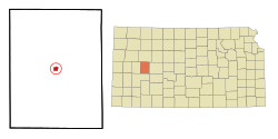 Location within Lane County and Kansas