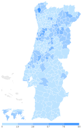 Share of the CDS-People's Party (CDS-PP) by municipality