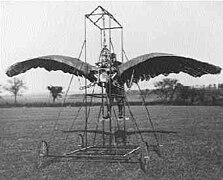 Edward Frost of Cambridgeshire, England, constructed an ornithopter of willow, silk, and feathers in 1902.