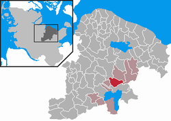 Elhelyezkedése Schleswig-Holstein térképén