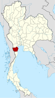 Karte von Thailand mit der Provinz Phetchaburi hervorgehoben