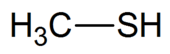Structuurformule van methaanthiol
