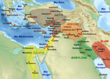 Carte du Moyen-Orient, avec les principaux royaumes.
