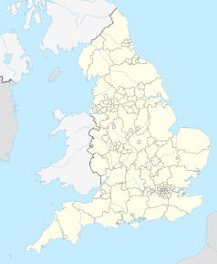 Mapa konturowa Anglii, na dole po prawej znajduje się punkt z opisem „Guildford”