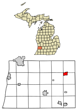 Location of Wayland, Michigan