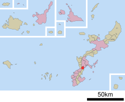 Location of Kitanakagusuku in Okinawa Prefecture