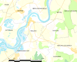 Mapa obce Malling