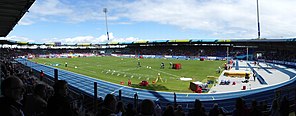 Panorama mit neuer blauen Tartanbahn, während der Leichtathletik-Team-EM 2014