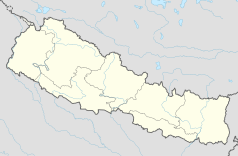 Mapa konturowa Nepalu, na dole nieco na prawo znajduje się punkt z opisem „Kakadi”