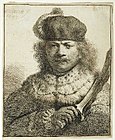 Pelakuan peranan dalam "Potret diri sebagai seorang Pembesar Timur dengan Keris", goresan, 1634