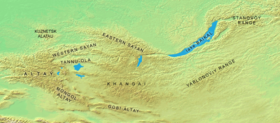 Carte de localisation des monts Alataou de Kouznetsk.