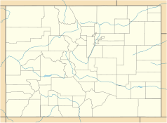 Mapa konturowa Kolorado, w centrum znajduje się punkt z opisem „Colorado Springs”