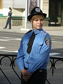 Ukrainian police officer in Donetsk