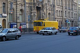 Freight trolleybus in Saint Petersburg.