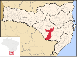 Localização de Lages em Santa Catarina