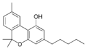 Chemical structure of cannabinol.