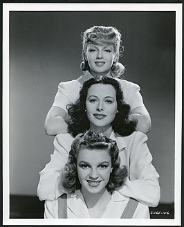 Lana Turner, Hedy Lamarr en Judy Galand op een publiciteitsfoto voor Ziegfeld Girl