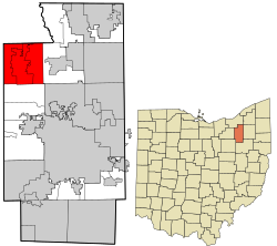 Location in Summit County and the state of Ohio.