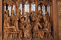 Detalle de la Última cena nel Altar de la Sangre Sagrada, obra de Tilman Riemenschneider (1501–05) conservada en Rothenburg ob der Tauber, Bavaria.