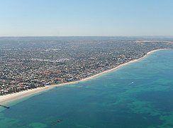 Aerial of Adelaide's coastline