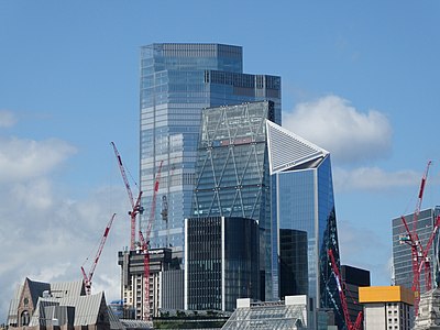 Resembling a 'play' button when seen from across the river Thames, 2021